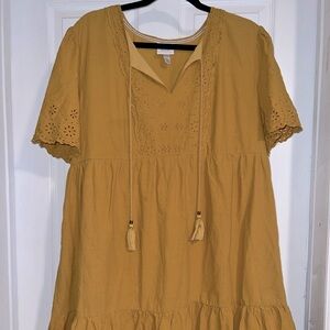 Mustard Flowy Midi Tent Dress - Knox Rose XXL